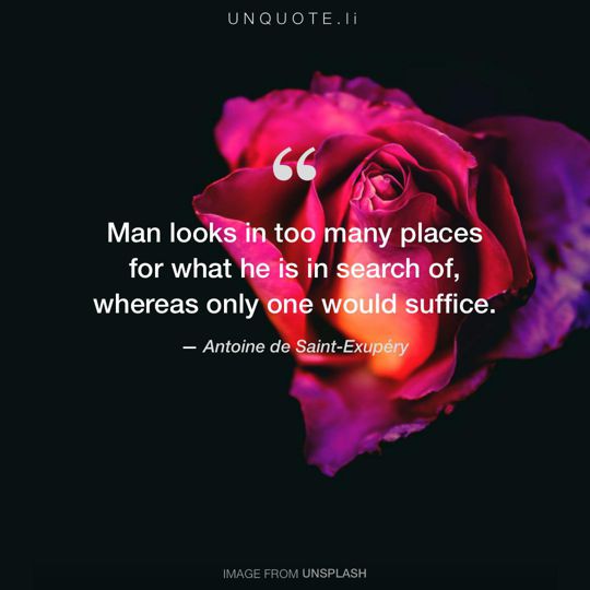 Image from Unsplash remixed with quote from Antoine de Saint-Exupéry.