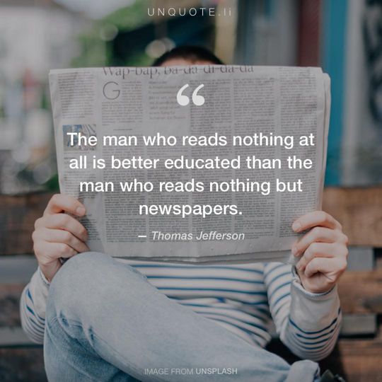 Image from Unsplash remixed with quote from Thomas Jefferson.