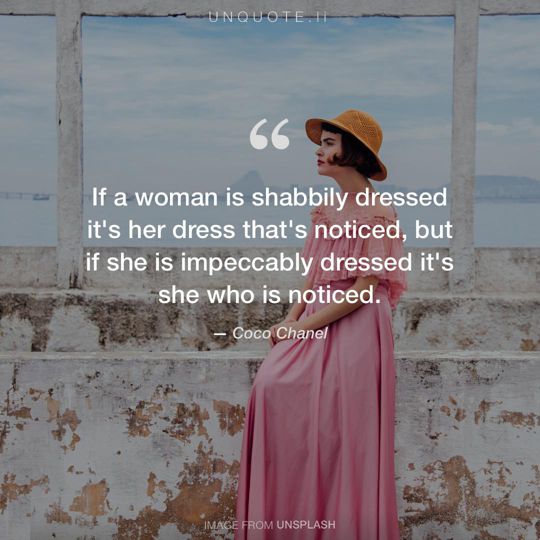 Image from Unsplash remixed with quote from Coco Chanel.