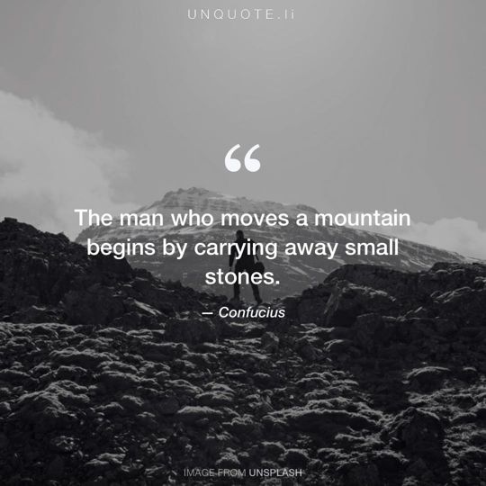 Image from Unsplash remixed with quote from Confucius.