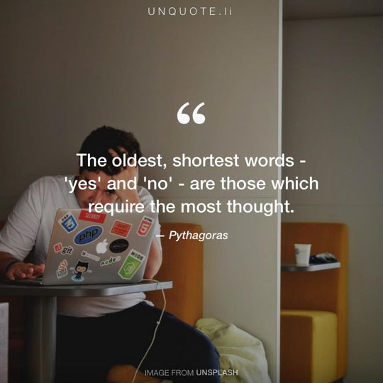 Image from Unsplash remixed with quote from Pythagoras.