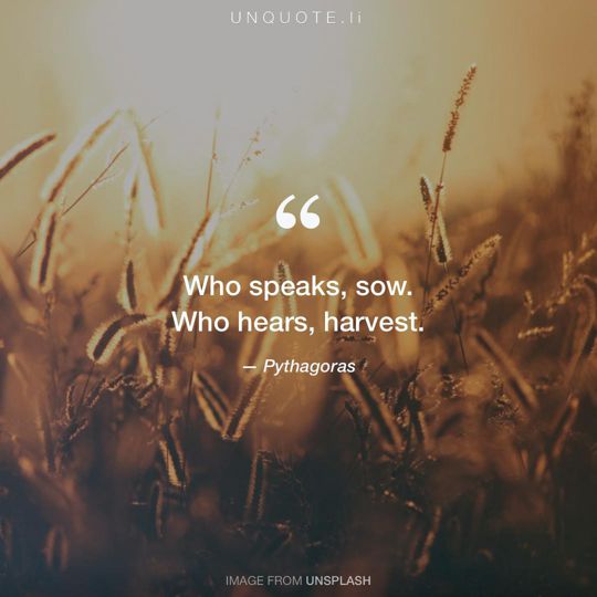 Image from Unsplash remixed with quote from Pythagoras.