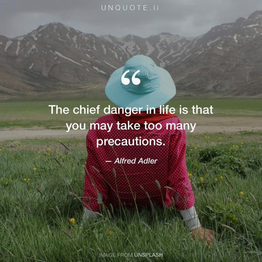 Image from Unsplash remixed with quote from Alfred Adler.