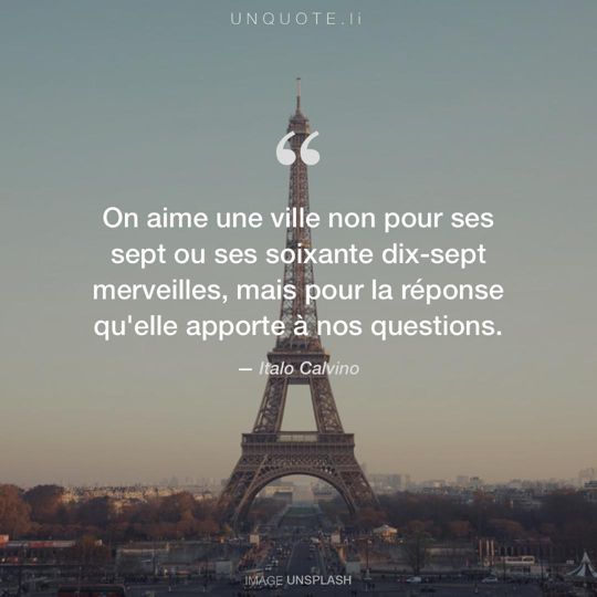 Image d'Unsplash remixée avec citation de Italo Calvino.