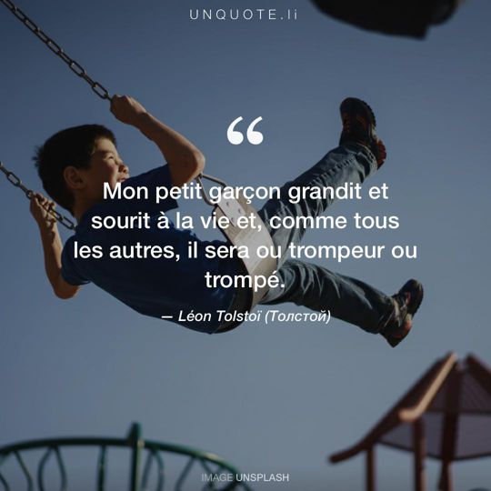 Image d'Unsplash remixée avec citation de Léon Tolstoï (Толстой).