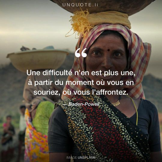 Image d'Unsplash remixée avec citation de Baden-Powell.