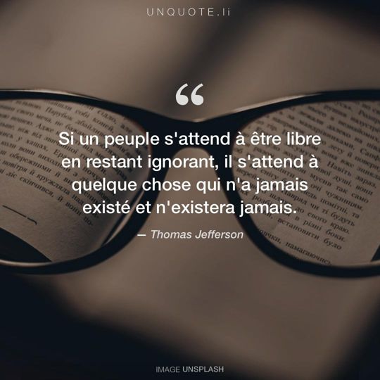 Image d'Unsplash remixée avec citation de Thomas Jefferson.