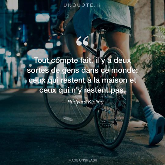 Image d'Unsplash remixée avec citation de Rudyard Kipling.