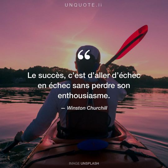 Image d'Unsplash remixée avec citation de Winston Churchill.