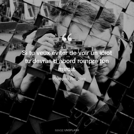 Image d'Unsplash remixée avec citation de François Rabelais.