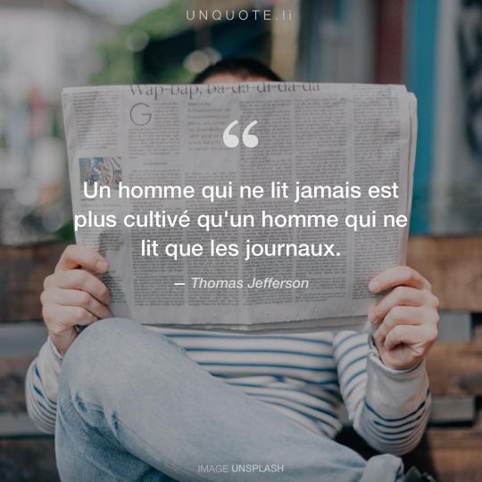 Image d'Unsplash remixée avec citation de Thomas Jefferson.