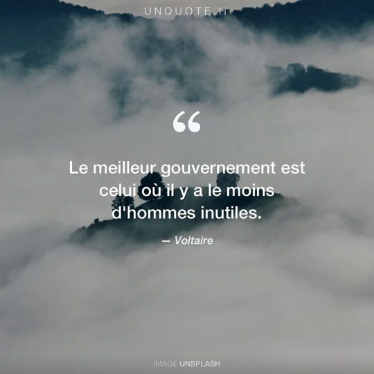 Image d'Unsplash remixée avec citation de Voltaire.