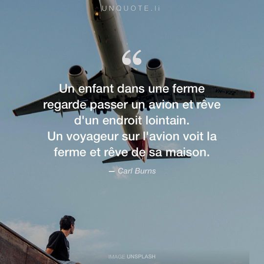 Image d'Unsplash remixée avec citation de Carl Burns.