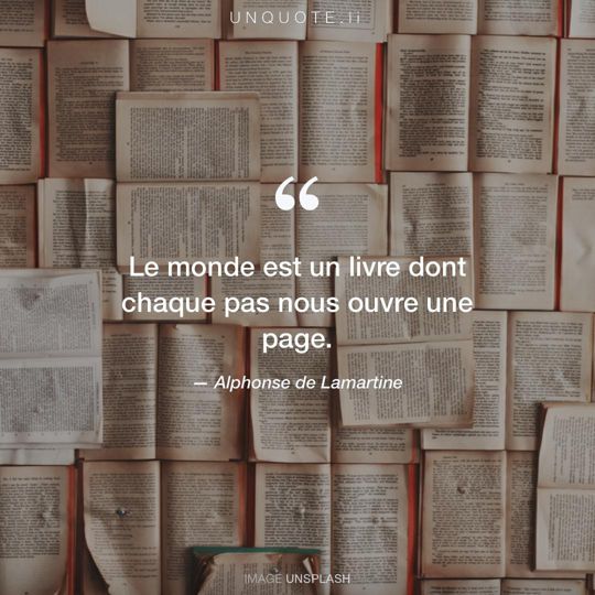 Image d'Unsplash remixée avec citation de Alphonse de Lamartine.