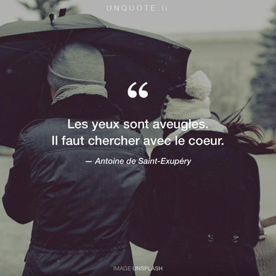 Image d'Unsplash remixée avec citation de Antoine de Saint-Exupéry.