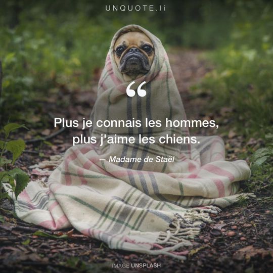 Image d'Unsplash remixée avec citation de Madame de Staël.