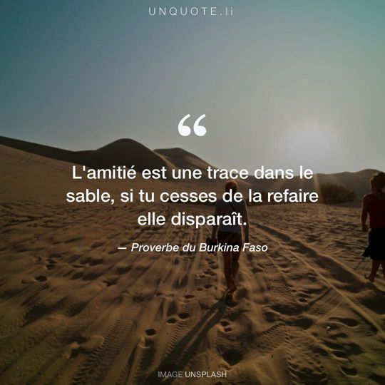 Image d'Unsplash remixée avec Proverbe du Burkina Faso.
