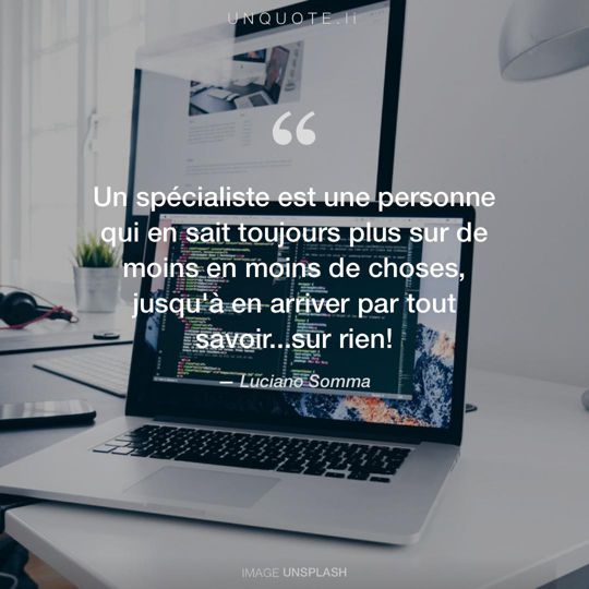 Image d'Unsplash remixée avec citation de Luciano Somma.