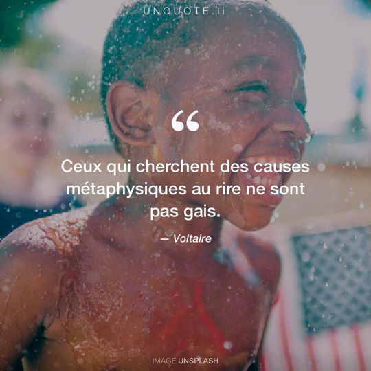 Image d'Unsplash remixée avec citation de Voltaire.