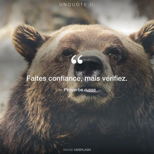 Image d'Unsplash remixée avec Proverbe russe.