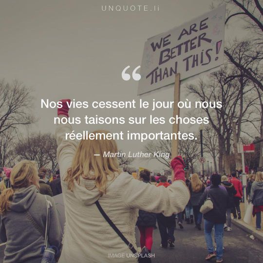 Image d'Unsplash remixée avec citation de Martin Luther King.