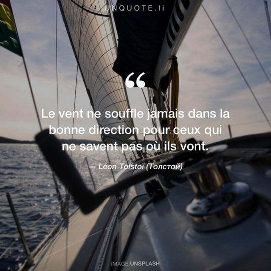 Image d'Unsplash remixée avec citation de Léon Tolstoï (Толстой).