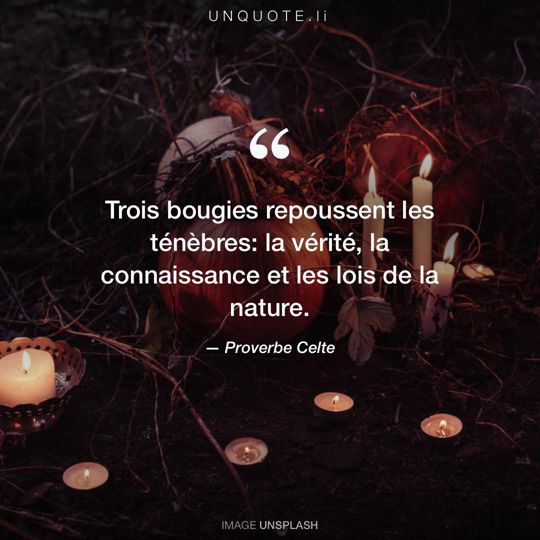 Image d'Unsplash remixée avec Proverbe Celte.