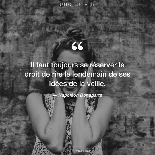 Image d'Unsplash remixée avec citation de Napoléon Bonaparte.