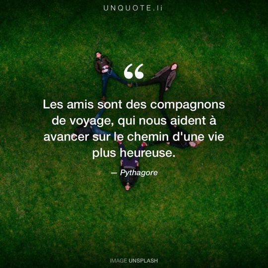 Image d'Unsplash remixée avec citation de Pythagore.