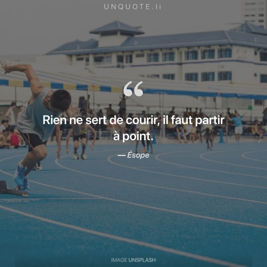 Image d'Unsplash remixée avec citation de Ésope.