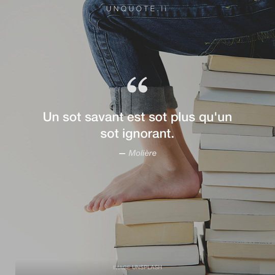 Image d'Unsplash remixée avec citation de Molière.