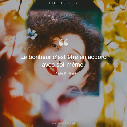 Image d'Unsplash remixée avec citation de Luis Buñuel.