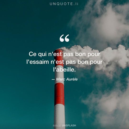 Image d'Unsplash remixée avec citation de Marc Aurèle.