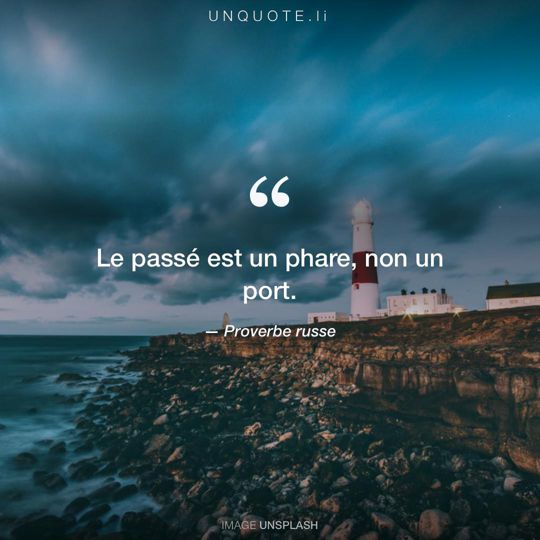 Image d'Unsplash remixée avec Proverbe russe.