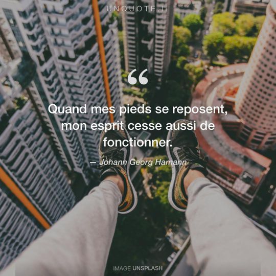 Image d'Unsplash remixée avec citation de Johann Georg Hamann.