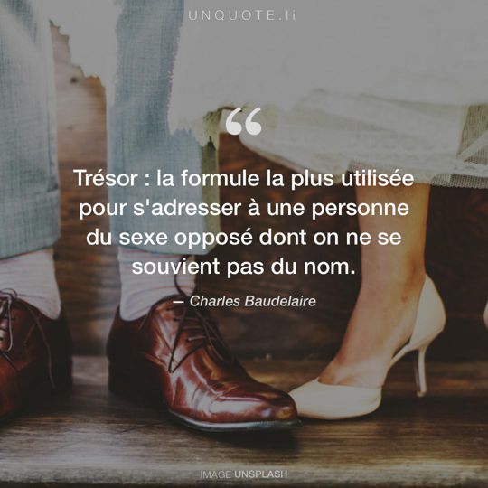 Image d'Unsplash remixée avec citation de Charles Baudelaire.