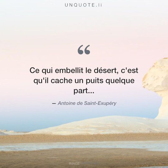 Image d'Unsplash remixée avec citation de Antoine de Saint-Exupéry.