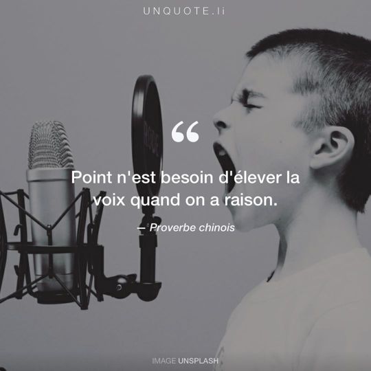 Image d'Unsplash remixée avec Proverbe chinois.