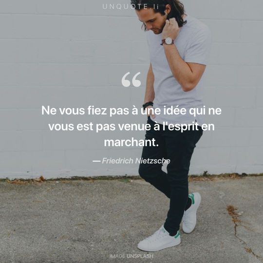 Image d'Unsplash remixée avec citation de Friedrich Nietzsche.