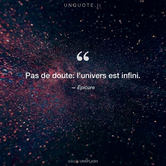 Image d'Unsplash remixée avec citation de Épicure.