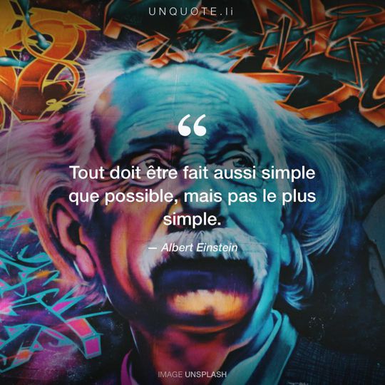 Image d'Unsplash remixée avec citation de Albert Einstein.