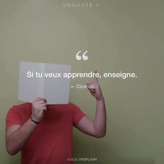 Image d'Unsplash remixée avec citation de Cicéron.