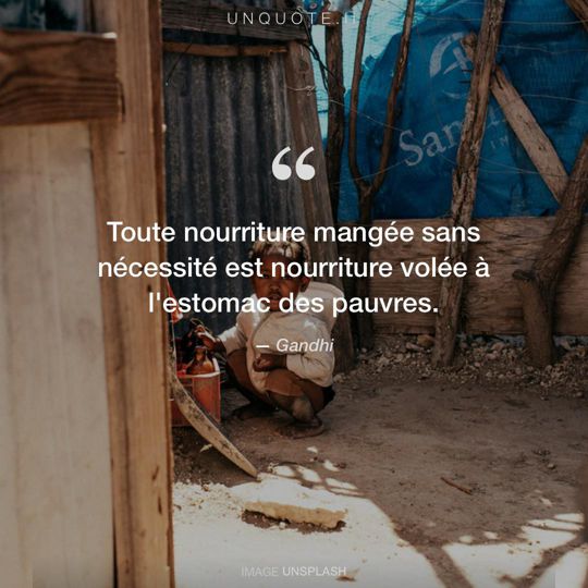 Image d'Unsplash remixée avec citation de Gandhi.