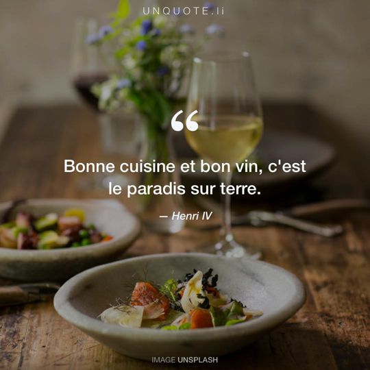 Image d'Unsplash remixée avec citation de Henri IV.