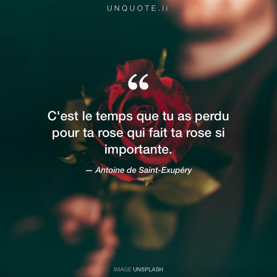 Image d'Unsplash remixée avec citation de Antoine de Saint-Exupéry.