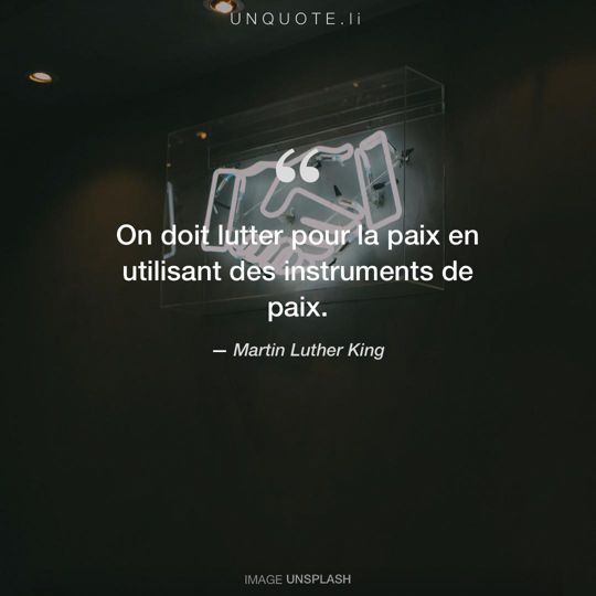 Image d'Unsplash remixée avec citation de Martin Luther King.