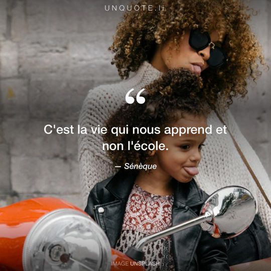 Image d'Unsplash remixée avec citation de Sénèque.